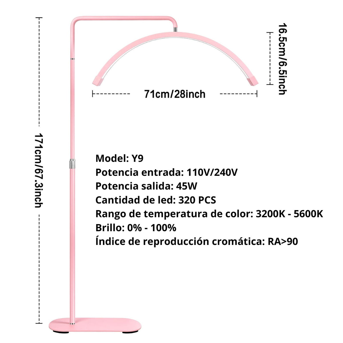 Lampara Moonlight 180º - Rosa – ILARA PRO – vista 4