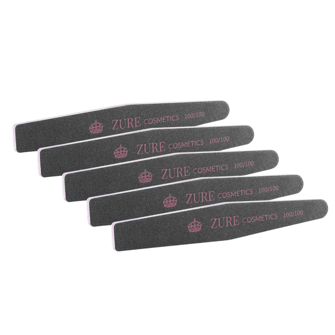 Limas Zure 4+1 Gratis - Lima White Professional grano 100/100 media luna manicura