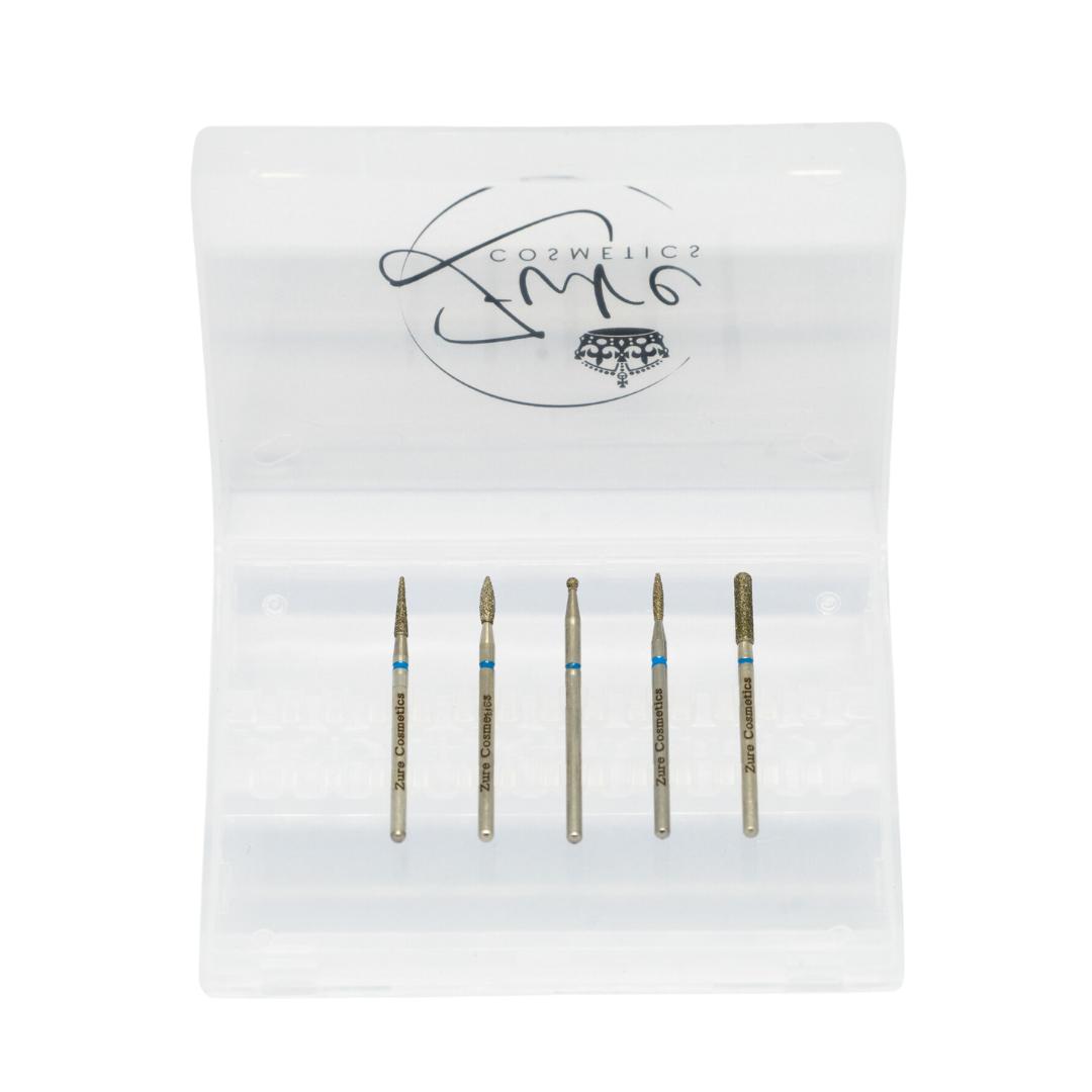 Kit Completo 5 Fresas Diamante Manicura Rusa Zure Cosmetics - Set profesional uñas