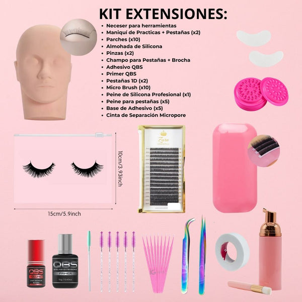 Kit para Extensiones de Pestañas + Maniquí de Prácticas