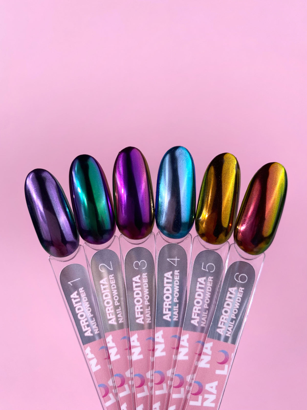 LUNAmoon Set de pigmentos Afrodita 6 uds — Polvos efecto para uñas – LUNAmoon – vista 8
