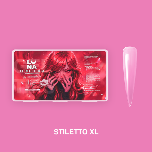 LUNAmoon Gel Tips Stiletto XL 500 uds — Tips de gel