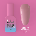 LUNAmoon Light Acrygel Nº 7 13 ml — Gel constructor líquido – LUNAmoon