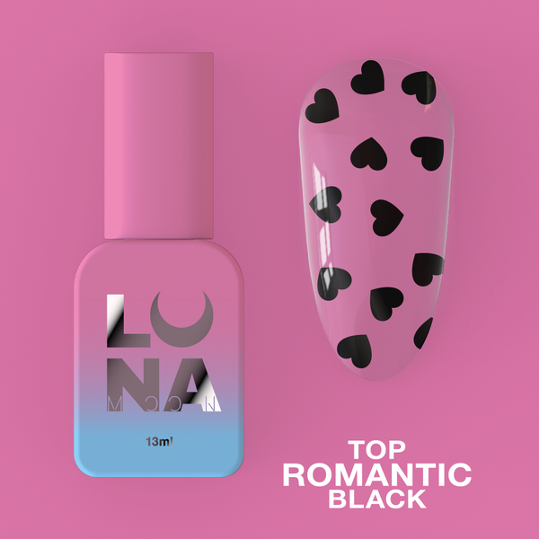 LUNAmoon Top Romantic Black 13 ml — Top con efecto
