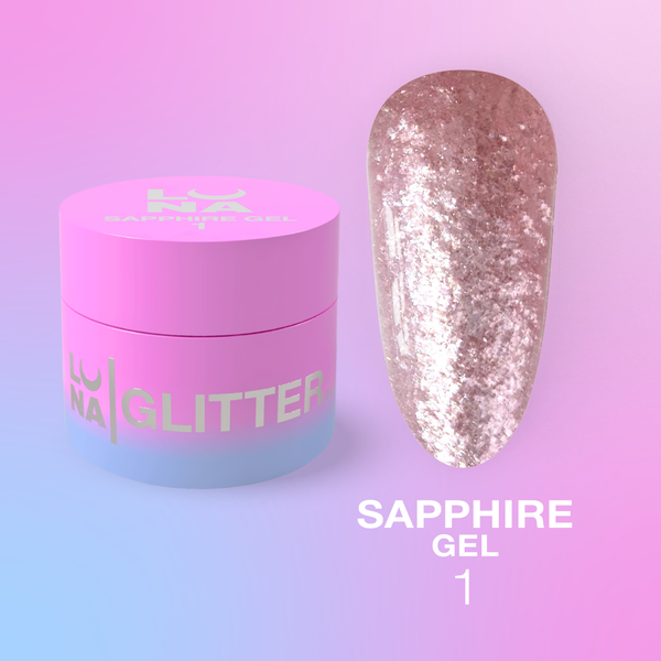 LUNAmoon Sapphire Gel Nº 01 5 ml — Gel con purpurina