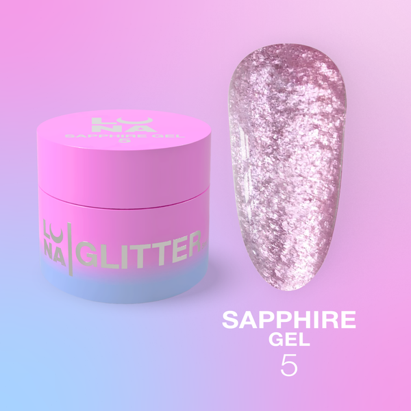 LUNAmoon Sapphire Gel Nº 05 5 ml — Gel con purpurina