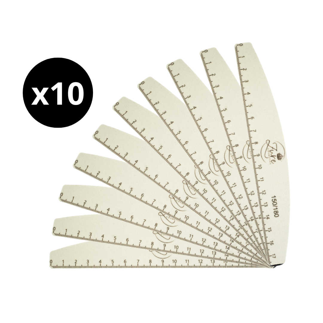 Pack 10 Buffer Pulidor Uñas Zure Cosmetics - Pulidores media luna grano 150/180