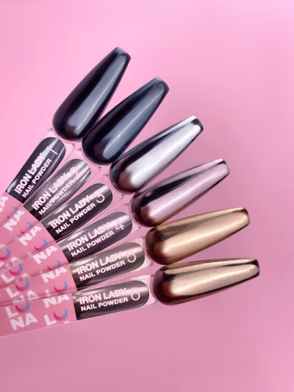 LUNAmoon Set de pigmentos Iron Lady 6 uds — Polvos efecto para uñas – LUNAmoon – vista 8