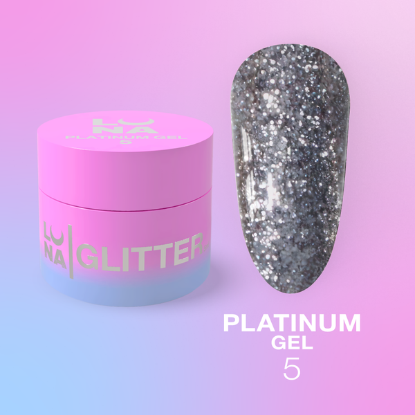 LUNAmoon Platinum Gel Nº 05 5 ml — Gel con purpurina