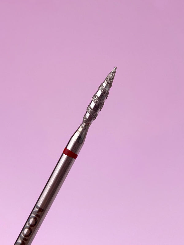 LUNAmoon Fresa de diamante Tornado Flame roja 2,1 mm